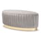 Baxton Studio Kirana Glam and Luxe Grey Velvet Fabric and Gold PU Leather Ottoman 175-11239-Zoro - alternate 1
